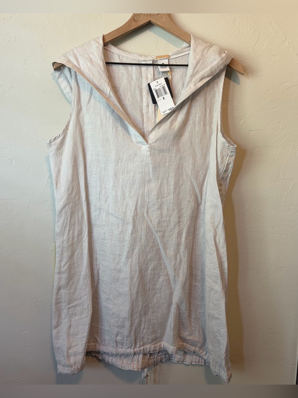 Magaschoni Relaxed Linen Tunic in Light Dove Grey